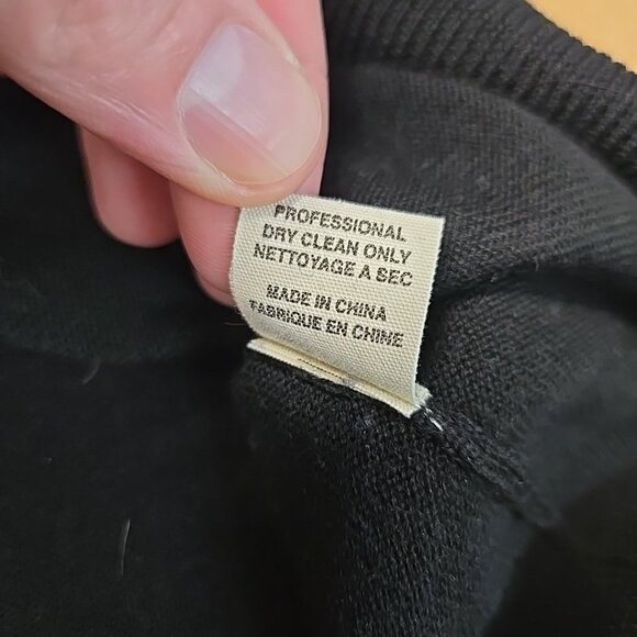 Lad By Demylee 100% Wool Sweater Mens Size Small Leather Elbow Patches Black - Picture 9 of 9